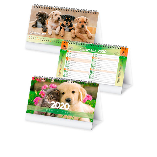 Calendario da tavolo Cani & Gatti gadget personalizzato